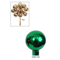 16MM Green Glass Ball With Wire (lot of 24 bunches) SALE ITEM